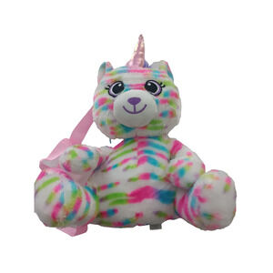 Carried Away Plush Unicorn Backpack Tie-Dye Rainbow Pastel Kids Bag